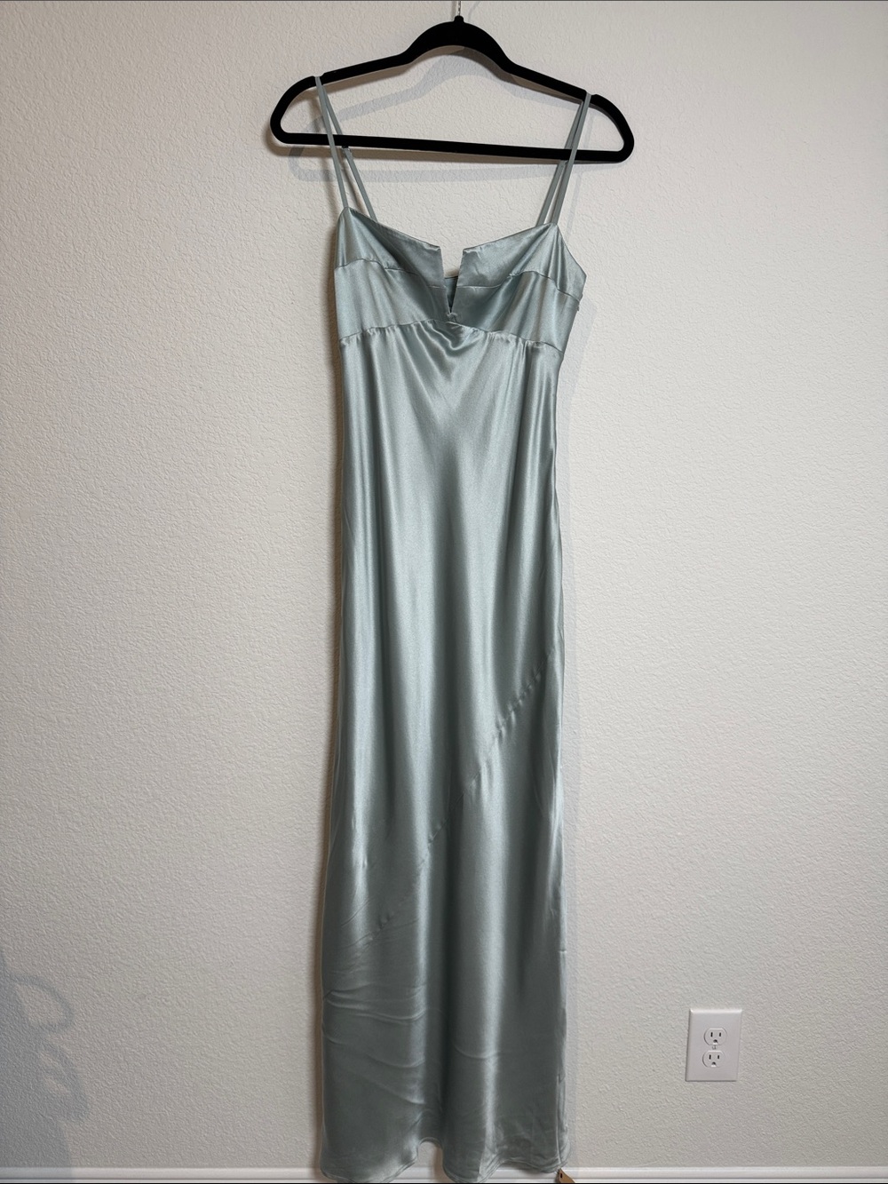 NWT Reformation Brie Silk Aquamarine Slip Maxi Dress